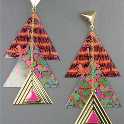 Pyramid colorful earrings