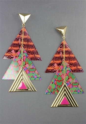 Pyramid colorful earrings