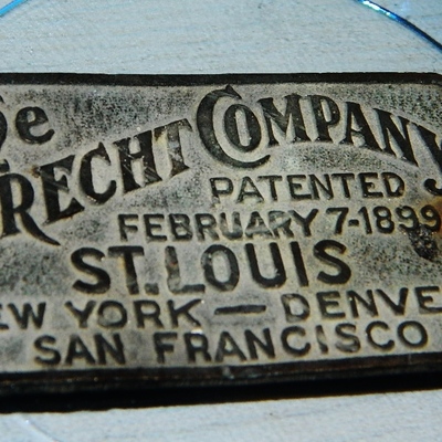 Turn of the century antique automotive id tag/plate from brecht company, st. louis automobile manufacturer c:1899-1903 