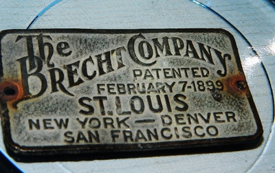 Turn of the Century Antique Automotive ID Tag/Plate from Brecht Company, St. Louis Automobile manufacturer c:1899-1903 