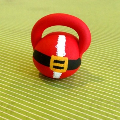 Santa kettlebell ornament