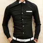 New Fashion Slim Long Sleeves Causal Shirts 907ASJ-CS28-43-White-3