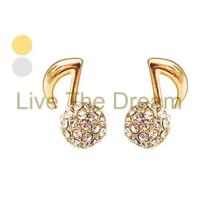 Gold music note earrings