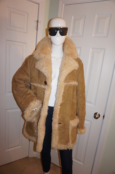 Vintage bailey's sheep skin suede coat size 1x