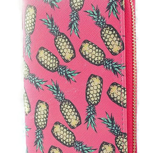 Pineapple Print Zipper Wallet