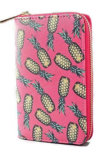 Pineapple Print Zipper Wallet