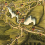 Monson, MA in 1879 - Bird's Eye View, Aerial map, Panorama, Vintage map, Antique map, Reproduction, Giclée, Framable map, Fine Art. Wall map-3
