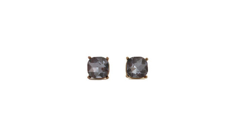 GOLD STONE SQUARE CRYSTAL EARRINGS