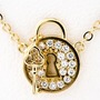 Crystal key lock pendant Necklace - Thumbnail 1