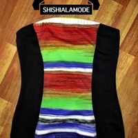 Black And Striped Midi/Minni Dress - Thumbnail 1