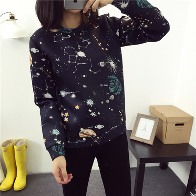 Harajuku universe galaxy space cotton sweater