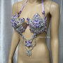 Iridescent Lavender Diamond Samba Bra Cosplay Dance Costume Rave Bra Rave Wear Halloween Burlesque Show Girl-3