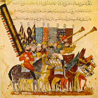 RÉCEPTION DONÉE CHEZ UN RICH MARCHAND ARABE Yahya ibn Mahmûd al-Wâsitî, Iraq, 1237 - Peter J. Grieco - Thumbnail 1