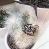 DAINTY OPAL STACKING RING - Thumbnail 1