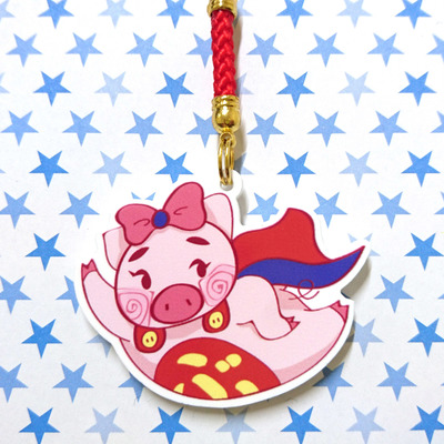 Super pig acrylic charm