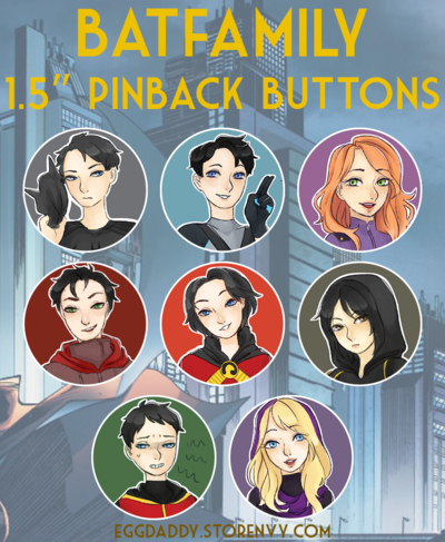 Batfamily 1.5" Pinback Buttons