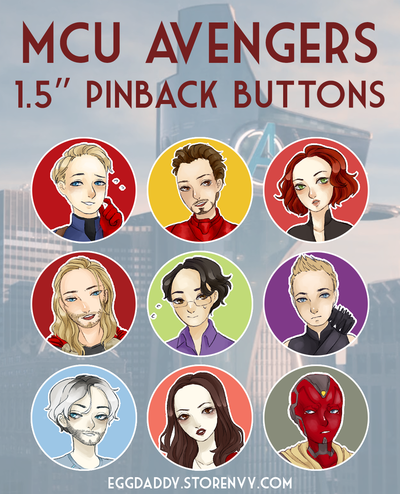 MCU Avengers 1.5" Pinback Buttons