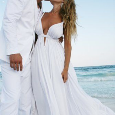 Wd02 deep v neck beach wedding dresses spaghetti straps white chiffon summer bridal wedding dress gowns