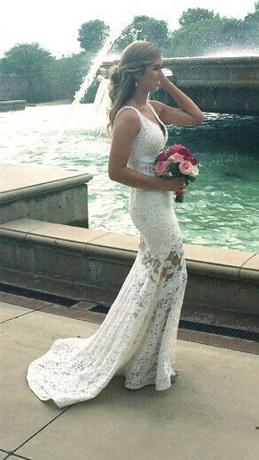 WD10 Mermaid Lace Charming Wedding Dresses,Long Wedding Dress Custom Made Wedding Gown,