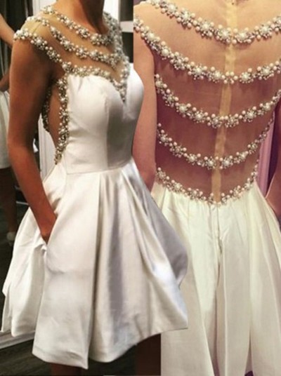 See-through Beading Petty Homecoming Dress,Short Prom Dresses,Cocktail Dress,Homecoming Dress,Graduation Dress,Party Dress,Short Homecoming Dress F133