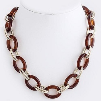 Solid oval linked necklace 