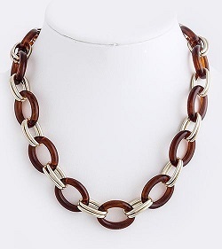 SOLID OVAL LINKED NECKLACE 