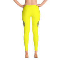 EVOLVE - Yellow  “White Stripe” Leggings - Thumbnail 1