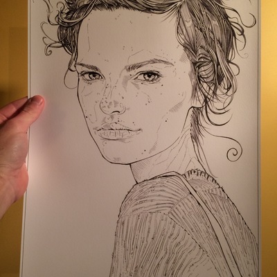 Aleksandra in graphite no.1 print