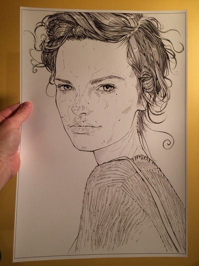 Aleksandra in graphite no.1 print