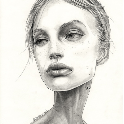 Pauline in graphite no.1 print