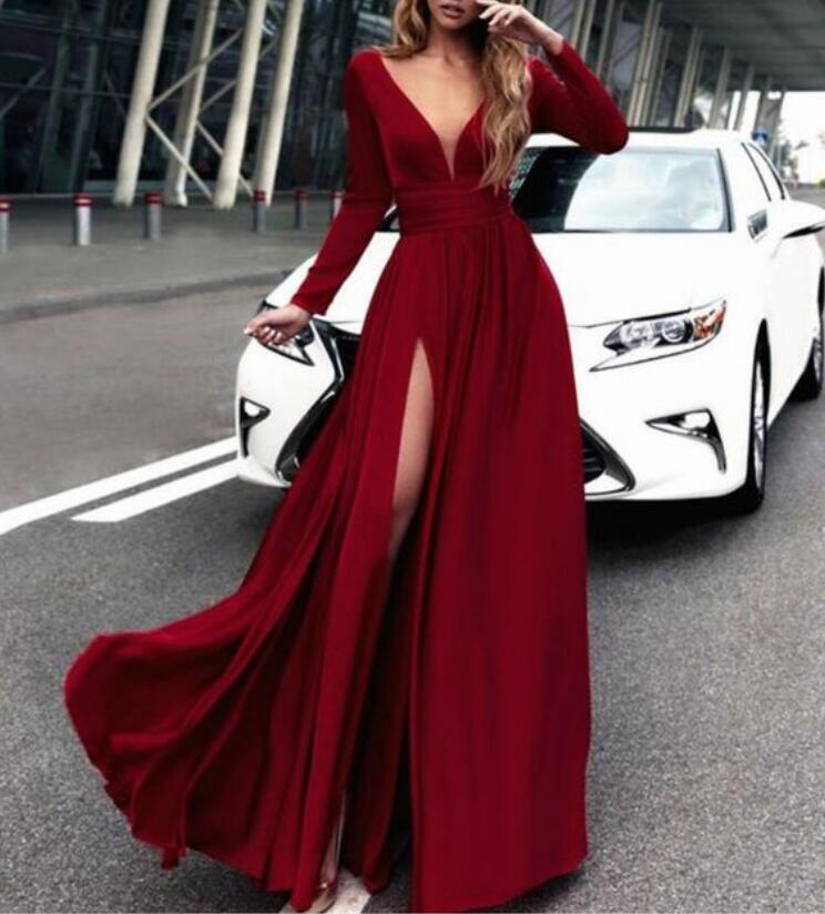 wine dress long