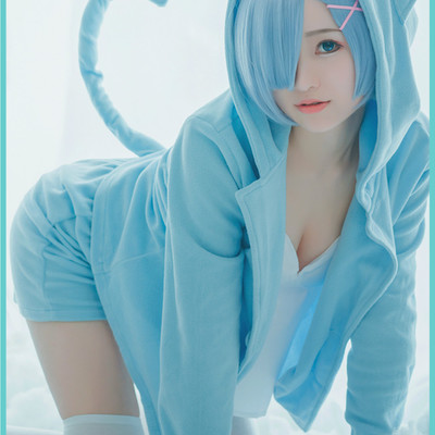 Harajuku fashion ram rem cat ear pajama set