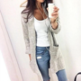 Loose Long-Sleeved Knit Cardigan Sweater Jacket-1
