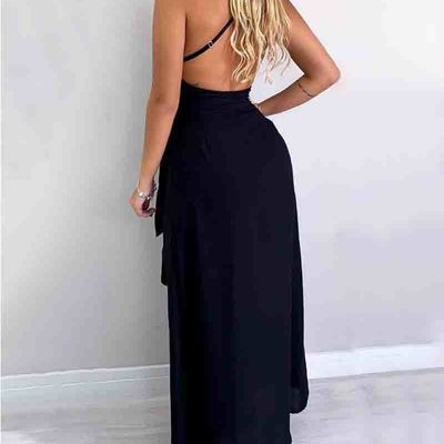 V-neck lace sexy split dress